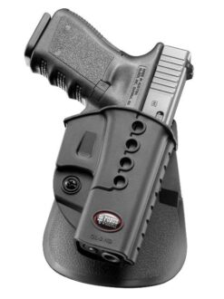 Fundas para Glock 25, 19 FOBUS GL-2ND LH de plástico negro sistema de paleta presión regulable, para zurdo..