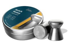Lata de 500 balines H&N Sport Match Heavy 4.5mm (.177) punta plana, liso pesado, 8.18gr para pistola y carabina
