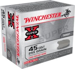 MUNICION WINCHESTER Super X 45 Colt 20 unds. x caja punta de plomo LRN de 255 grs.